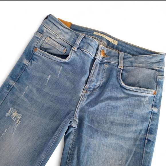 Zara Skinny Jeans Womens Light Blue Wash Size 2 Straight Leg - Picture 8 of 12